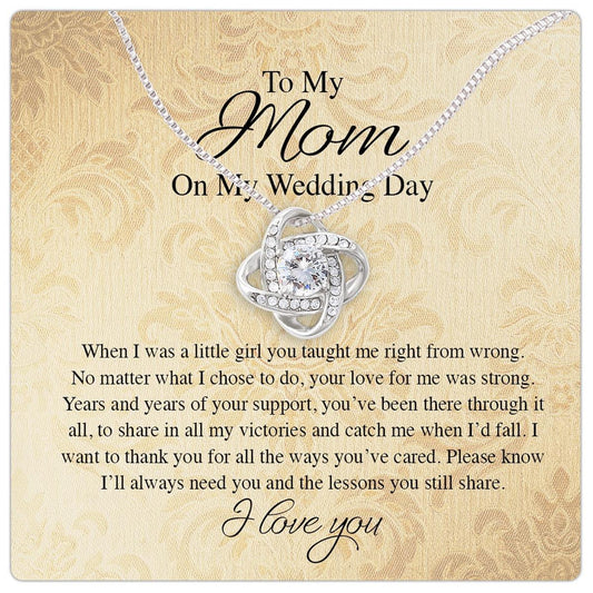 Mother Of The Bride Gifts From Daughter, Gift For Mom On Wedding Day, Mother Of The Bride Gifts Jewelry, Mom And Daughter Necklace, Wedding Gifts Mom Love Necklaces With Light Box And Message - Larvincy