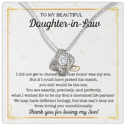 Daughter In Law Gift Ideas, Daughter In Law Necklace From Mother In Law, Birthday Gift For Daughter In Law With Gift Box And Personalized Message Card, Precisely And Perfectly - Larvincy