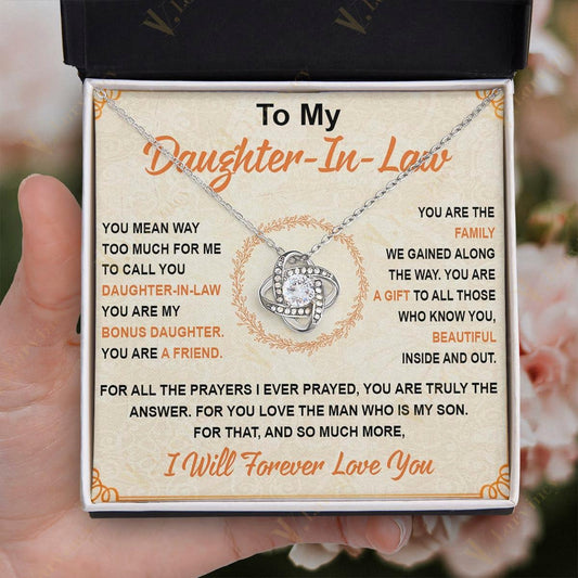 Daughter In Law Gift Ideas, Daughter In Law Necklace From Mother In Law, Birthday Gift For Daughter In Law With Gift Box And Personalized Message Card, Floral Wreath Leaf Orange - Larvincy