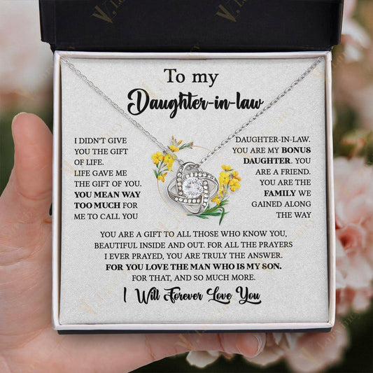 Daughter In Law Gift Ideas, Daughter In Law Necklace From Mother In Law, Birthday Gift For Daughter In Law With Gift Box And Personalized Message Card, Floral Wreath Leaf Yellow - Larvincy