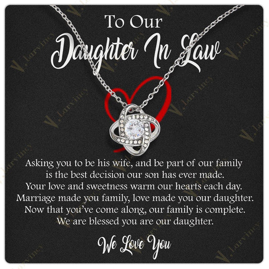 Daughter In Law Gift Ideas, Daughter In Law Necklace From Mother In Law, Birthday Gift For Daughter In Law With Gift Box And Personalized Message Card, Part Our Family - Larvincy Jewel
