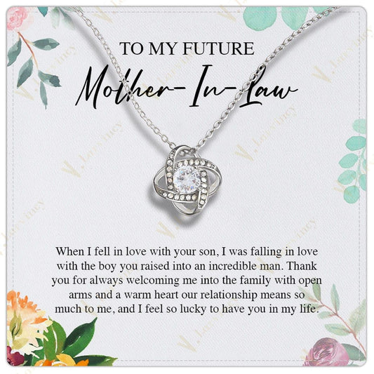Future Mother In Law Gift, Mother Of The Groom Gifts, Mother In Law Necklace, Mother In Law Wedding Gift With Gift Box And Personalized Message Card, Flower Leafs Paint - Larvincy Jewel