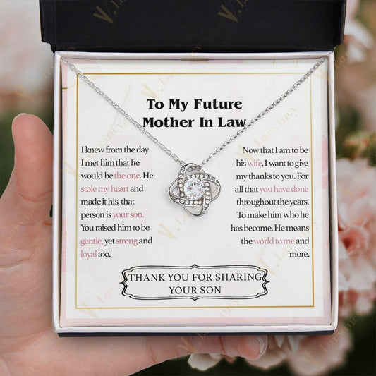 Future Mother In Law Gift, Mother Of The Groom Gifts, Mother In Law Necklace, Mother In Law Wedding Gift With Gift Box And Personalized Message Card, Stole My Heart - Larvincy Jewel