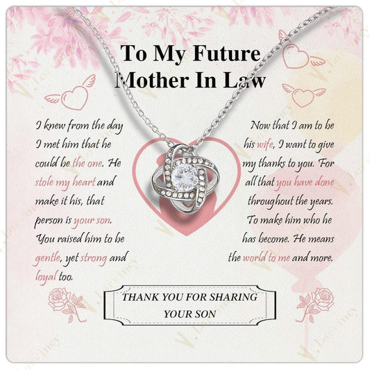 Future Mother In Law Gift, Mother Of The Groom Gifts, Mother In Law Necklace, Mother In Law Wedding Gift With Gift Box And Personalized Message Card, Mom And Her Son Art - Larvincy Jewel