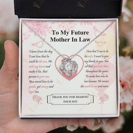 Future Mother In Law Gift, Mother Of The Groom Gifts, Mother In Law Necklace, Mother In Law Wedding Gift With Gift Box And Personalized Message Card, Mom And Her Son Art - Larvincy Jewel