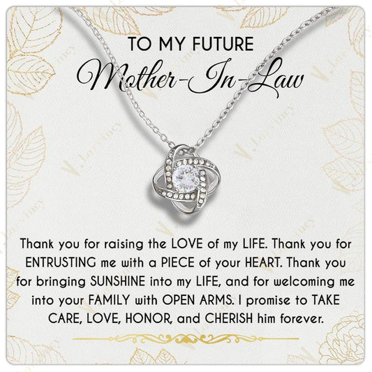 Future Mother In Law Gift, Mother Of The Groom Gifts, Mother In Law Necklace, Mother In Law Wedding Gift With Gift Box And Personalized Message Card, Leafs Line Gold - Larvincy Jewel