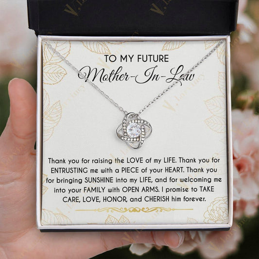 Future Mother In Law Gift, Mother Of The Groom Gifts, Mother In Law Necklace, Mother In Law Wedding Gift With Gift Box And Personalized Message Card, Leafs Line Gold - Larvincy Jewel