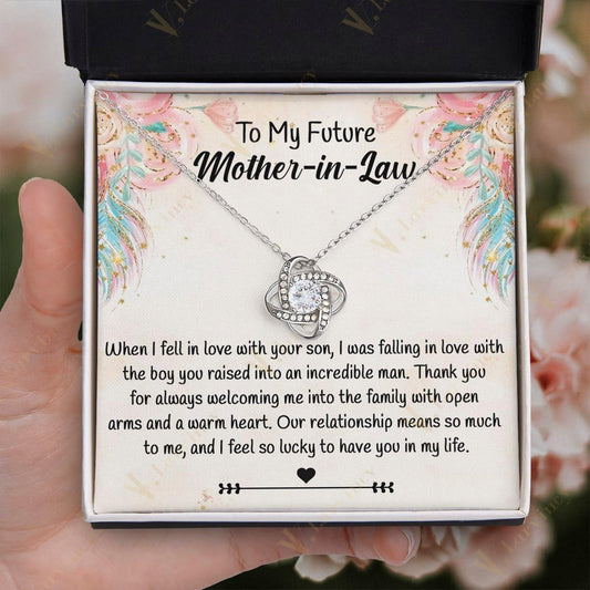 Future Mother In Law Gift, Mother Of The Groom Gifts, Mother In Law Necklace, Mother In Law Wedding Gift With Gift Box And Personalized Message Card, Flower Painting Art - Larvincy Jewel
