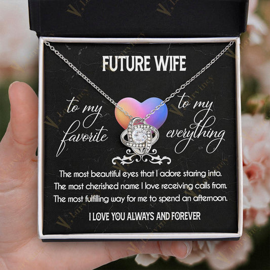 To My Future Wife Necklace From Husband, Soulmate Necklace, Jewelry Wedding Anniversary Gifts For Wife With Gift Box Personalized Message Card, My Favorite - Larvincy Jewel