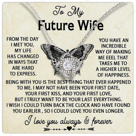 To My Future Wife Necklace From Husband, Soulmate Necklace, Jewelry Wedding Anniversary Gifts For Wife With Gift Box Personalized Message Card, Level Of Happiness - Larvincy Jewel