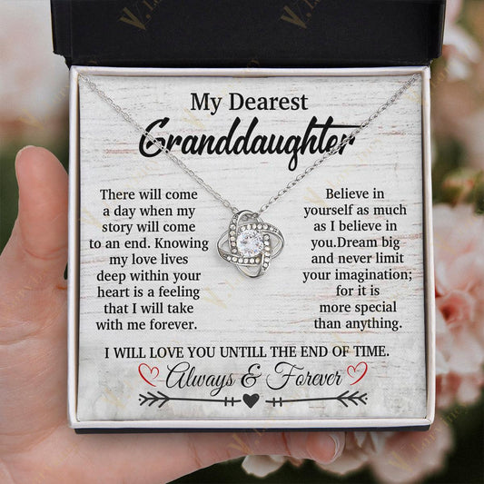 To My Beautiful Granddaughter Necklace From Grandma Grandpa, Jewelry Gift For Granddaughter With Gift Box And Personalized Message Card, Dream Big Never Limit - Larvincy Jewel
