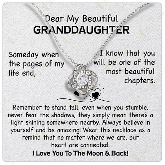 To My Beautiful Granddaughter Necklace From Grandma Grandpa, Jewelry Gift For Granddaughter With Gift Box And Personalized Message Card, Be Amazing - Larvincy Jewel