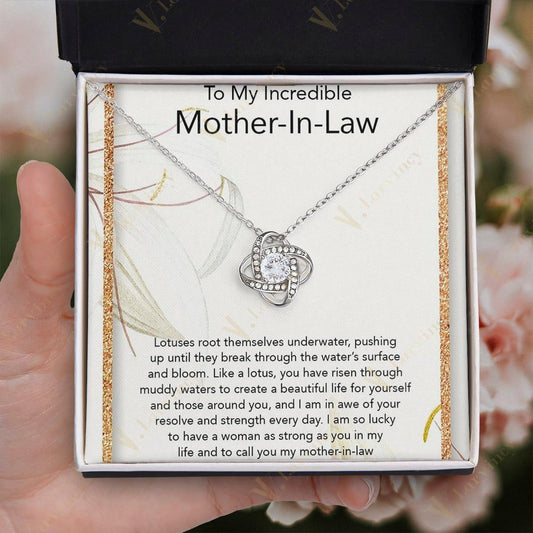 Mother In Law Gift Idea, Mother Of The Groom Gifts, Mother In Law Necklace, Mother In Law Wedding Gift With Gift Box And Personalized Message Card, Beautiful Life - Larvincy Jewel