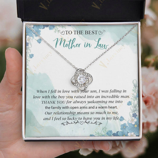 Mother In Law Gift Idea, Mother Of The Groom Gifts, Mother In Law Necklace, Mother In Law Wedding Gift With Gift Box And Personalized Message Card, Rose Painting Warm Heart - Larvincy Jewel