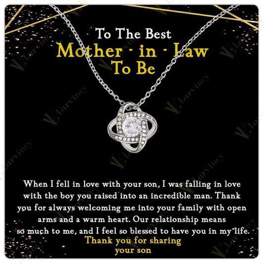 Mother In Law Gift Idea, Mother Of The Groom Gifts, Mother In Law Necklace, Mother In Law Wedding Gift With Gift Box And Personalized Message Card, Leaf Golden - Larvincy Jewel