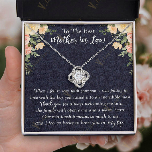 Mother In Law Gift Idea, Mother Of The Groom Gifts, Mother In Law Necklace, Mother In Law Wedding Gift With Gift Box And Personalized Message Card, Rose Art Feel Love - Larvincy Jewel