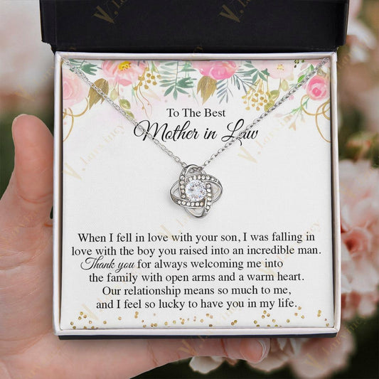 Mother In Law Gift Idea, Mother Of The Groom Gifts, Mother In Law Necklace, Mother In Law Wedding Gift With Gift Box And Personalized Message Card, Always Welcoming - Larvincy Jewel