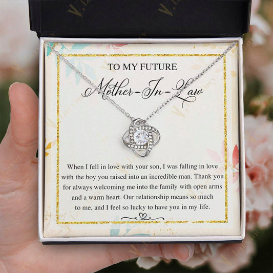 Mother In Law Gift Idea, Mother Of The Groom Gifts, Mother In Law Necklace, Mother In Law Wedding Gift With Gift Box And Personalized Message Card, Relationship Family - Larvincy Jewel
