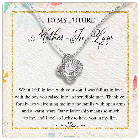 Mother In Law Gift Idea, Mother Of The Groom Gifts, Mother In Law Necklace, Mother In Law Wedding Gift With Gift Box And Personalized Message Card, Relationship Family - Larvincy Jewel