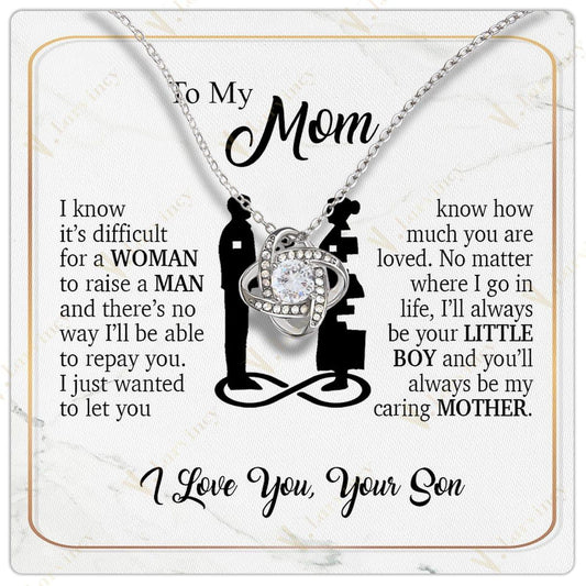 Mothers Day Gifts For Mom From Son, To My Mom Birthday Gifts From Son, Unique Jewelry Gifts For Mom With Gift Box Personalized Message Card, My Caring Mother - Larvincy Jewel