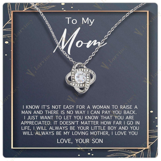 Mothers Day Gifts For Mom From Son, To My Mom Birthday Gifts From Son, Unique Jewelry Gifts For Mom With Gift Box Personalized Message Card, Love Mom - Larvincy Jewel