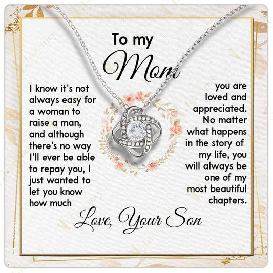 Mothers Day Gifts For Mom From Son, To My Mom Birthday Gifts From Son, Unique Jewelry Gifts For Mom With Gift Box Personalized Message Card, Store Of My Life - Larvincy Jewel