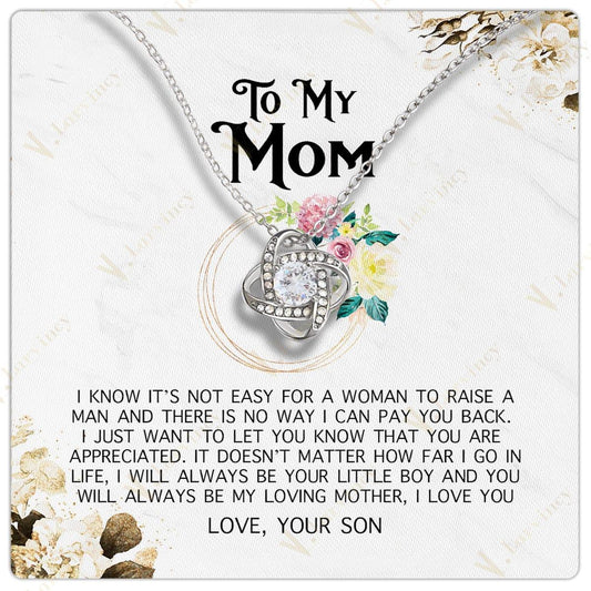 Mothers Day Gifts For Mom From Son, To My Mom Birthday Gifts From Son, Unique Jewelry Gifts For Mom With Gift Box Personalized Message Card, Loving Mother - Larvincy Jewel