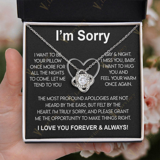 Im Sorry Gifts For Her - I'm Sorry Gifts For Her, Apology Gifts For Her, I Love You Im Sorry Gift For Her, Apologize Gift For Wife, Girlfriend, Soulmate, 14k White Gold Necklace With Card And Box, Make Thing Right - Larvincy Jewel