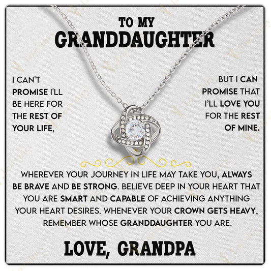 To My Beautiful Granddaughter Necklace From Grandma Grandpa, Jewelry Gift For Granddaughter With Gift Box And Personalized Message Card, Crown Get Heavy - Larvincy