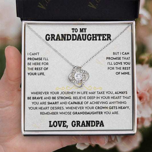 To My Beautiful Granddaughter Necklace From Grandma Grandpa, Jewelry Gift For Granddaughter With Gift Box And Personalized Message Card, Crown Get Heavy - Larvincy