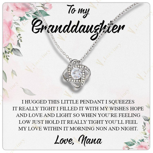 To My Beautiful Granddaughter Necklace From Grandma Grandpa, Jewelry Gift For Granddaughter With Gift Box And Personalized Message Card, Rose Feel Love - Larvincy