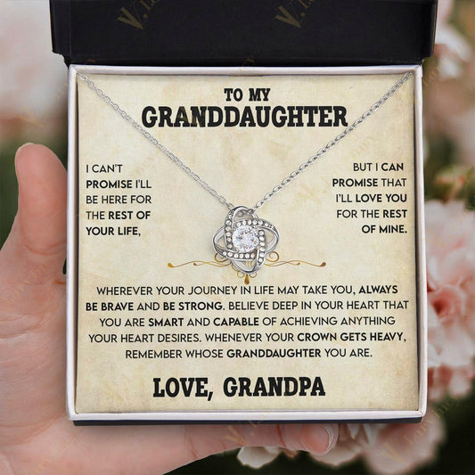 To My Beautiful Granddaughter Necklace From Grandma Grandpa, Jewelry Gift For Granddaughter With Gift Box And Personalized Message Card, Your Heart Desires - Larvincy