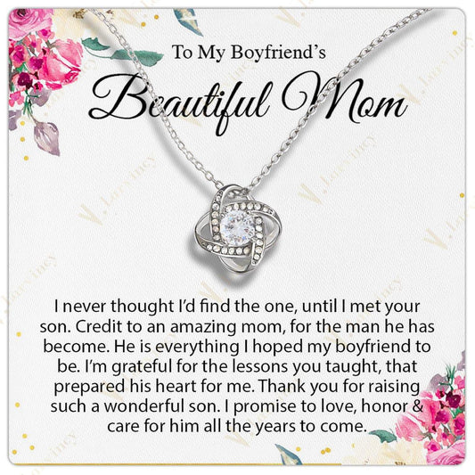 To My Boyfriend Mom Necklace, Jewelry Boyfriend's Mom Gifts, Boyfriends Mom Christmas Gifts From Girlfriend With Gift Box Personalized Message Card, Wonderful Son - Larvincy Jewel