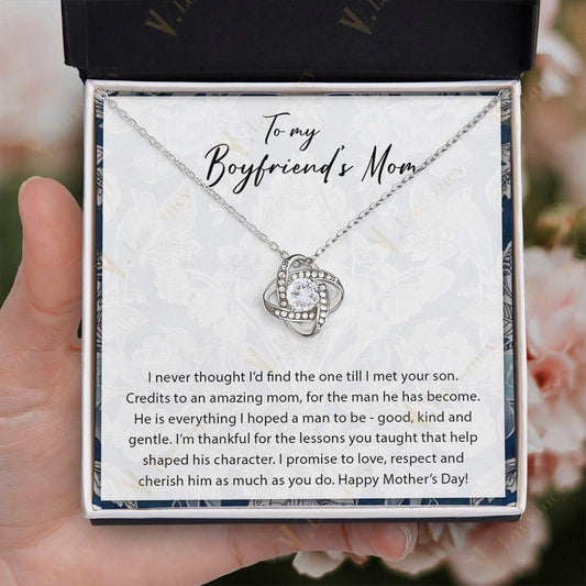 To My Boyfriend Mom Necklace, Jewelry Boyfriend's Mom Gifts, Boyfriends Mom Christmas Gifts From Girlfriend With Gift Box Personalized Message Card, Shaped His Character - Larvincy Jewel
