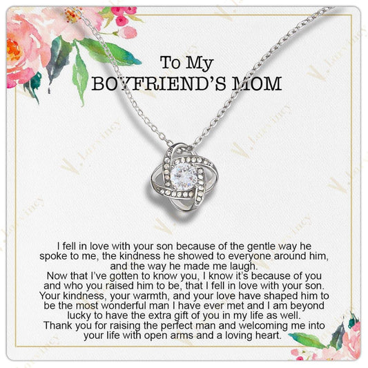 To My Boyfriend Mom Necklace, Jewelry Boyfriend's Mom Gifts, Boyfriends Mom Christmas Gifts From Girlfriend With Gift Box Personalized Message Card, Welcoming Me Your Life - Larvincy Jewel