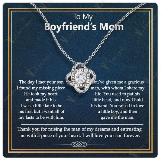 To My Boyfriend Mom Necklace, Jewelry Boyfriend's Mom Gifts, Boyfriends Mom Christmas Gifts From Girlfriend With Gift Box Personalized Message Card, Gracios Man - Larvincy Jewel