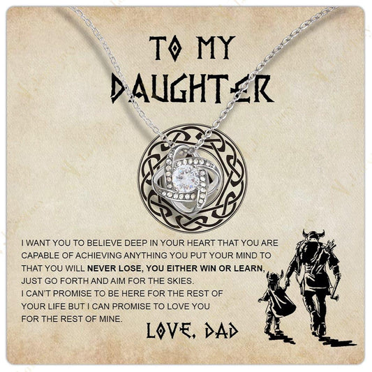To My Daughter Necklace From Dad, Jewelry For A Daughter From Daddy With Gift Box And Personalized Message Card - Larvincy