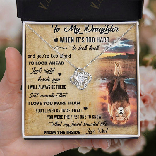 To My Daughter Necklace From Dad, Jewelry For A Daughter From Daddy With Gift Box And Personalized Message Card, From The Inside - Larvincy