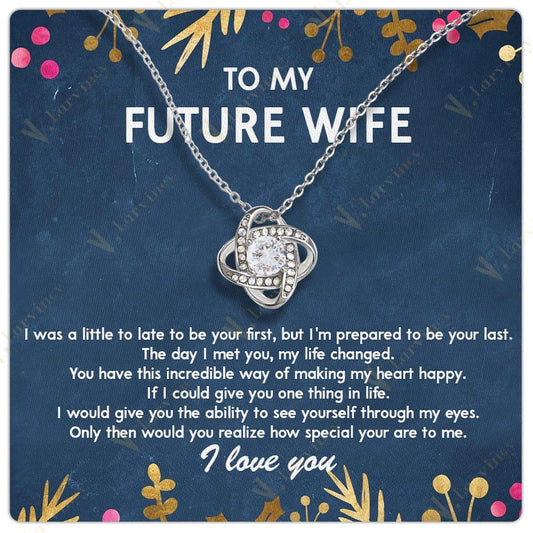 Fiance Gift For Her, To My Future Wife Necklace, Soulmate Necklace, Jewelry Birthday Gift For Future Wife With Gift Box Personalized Message Card, My Heart Happy - Larvincy Jewel