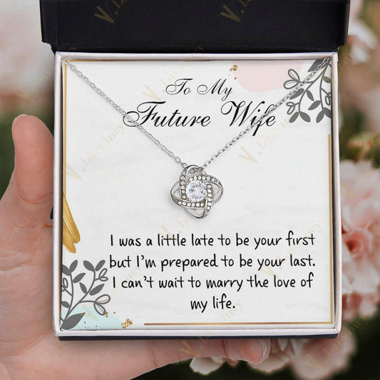 Fiance Gift For Her, To My Future Wife Necklace, Soulmate Necklace, Jewelry Birthday Gift For Future Wife With Gift Box Personalized Message Card, Leafs Line Painting - Larvincy