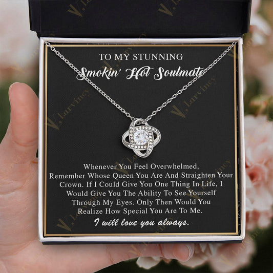 To My Soulmate Necklace, Jewelry Gift For Wife From Husband, Birthday Gift, Wedding Anniversary Gifts For Wife With Gift Box Personalized Message Card, Through My Eyes - Larvincy Jewel
