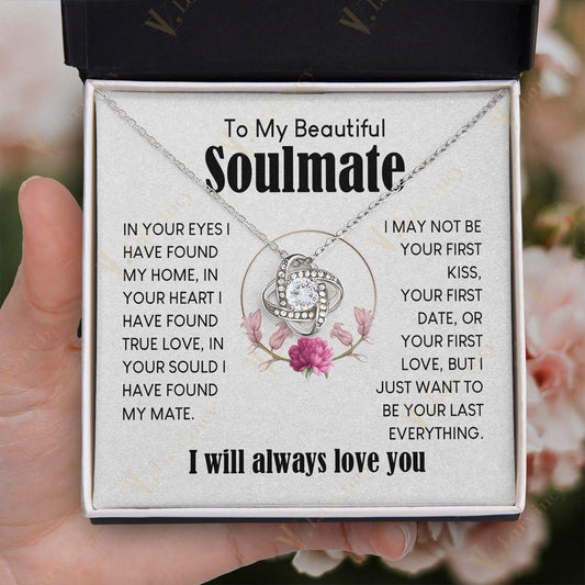To My Soulmate Necklace, Jewelry Gift For Wife From Husband, Birthday Gift, Wedding Anniversary Gifts For Wife With Gift Box Personalized Message Card, Found My Mate - Larvincy Jewel