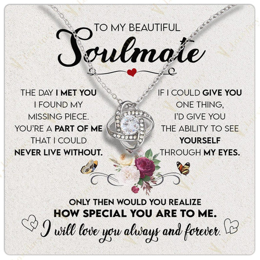 To My Soulmate Necklace, Jewelry Gift For Wife From Husband, Birthday Gift, Wedding Anniversary Gifts For Wife With Gift Box Personalized Message Card, Special You Are To Me - Larvincy Jewel
