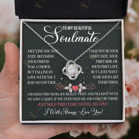 To My Soulmate Necklace, Jewelry Gift For Wife From Husband, Birthday Gift, Wedding Anniversary Gifts For Wife With Gift Box Personalized Message Card, Falling In Love You - Larvincy Jewel