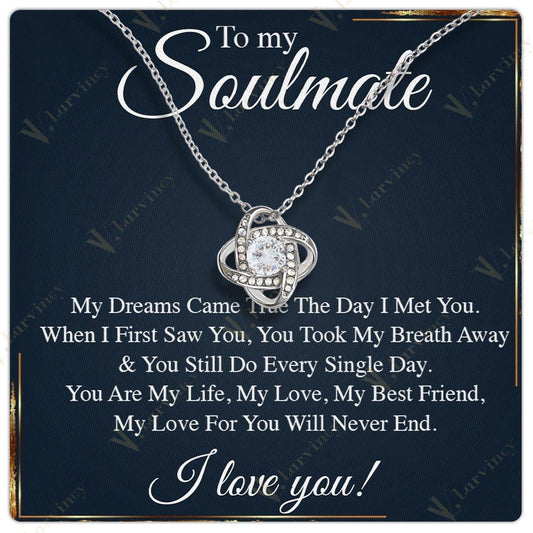 To My Soulmate Necklace, Jewelry Gift For Wife From Husband, Birthday Gift, Wedding Anniversary Gifts For Wife With Gift Box Personalized Message Card, Are My Life - Larvincy Jewel