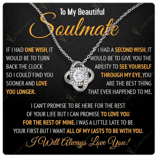 To My Soulmate Necklace, Jewelry Gift For Wife From Husband, Birthday Gift, Wedding Anniversary Gifts For Wife With Gift Box Personalized Message Card, Love You - Larvincy Jewel