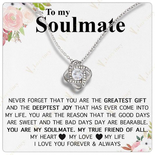 To My Soulmate Necklace, Jewelry Gift For Wife From Husband, Birthday Gift, Wedding Anniversary Gifts For Wife With Gift Box Personalized Message Card, Rose Paint Greatest Gift - Larvincy Jewel