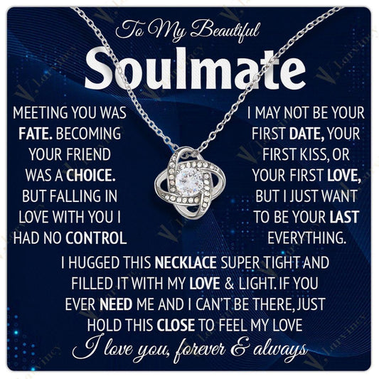 To My Soulmate Necklace, Jewelry Gift For Wife From Husband, Birthday Gift, Wedding Anniversary Gifts For Wife With Gift Box Personalized Message Card, You Was Fate - Larvincy Jewel