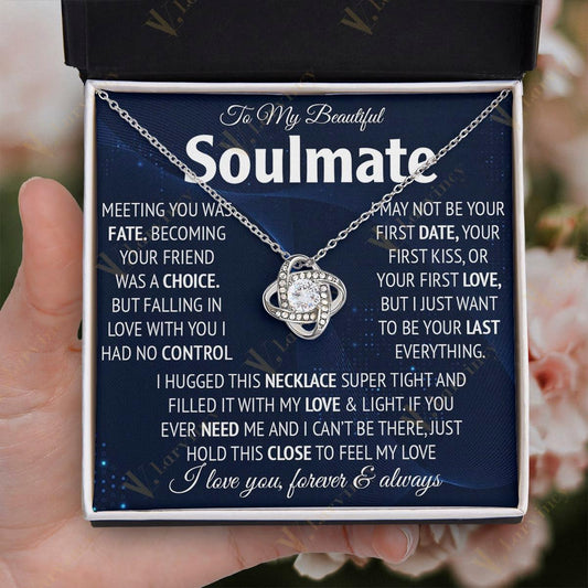 To My Soulmate Necklace, Jewelry Gift For Wife From Husband, Birthday Gift, Wedding Anniversary Gifts For Wife With Gift Box Personalized Message Card, You Was Fate - Larvincy Jewel