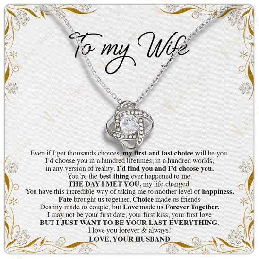 To My Wife Necklace From Husband, Soulmate Necklace, Birthday Gift, Jewelry Wedding Anniversary Gifts For Wife With Gift Box Personalized Message Card, Destiny Couple - Larvincy Jewel